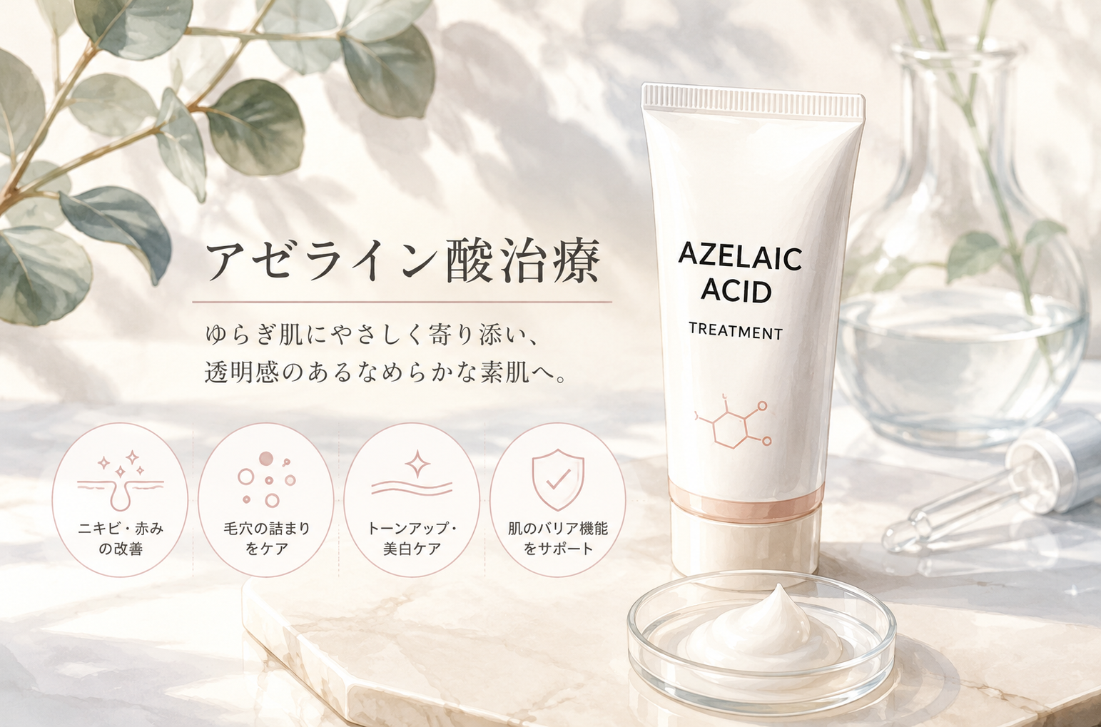 【敏感肌・妊娠中も安心】アゼライン酸とは？効果・正しい塗り方・副作用まで徹底解説