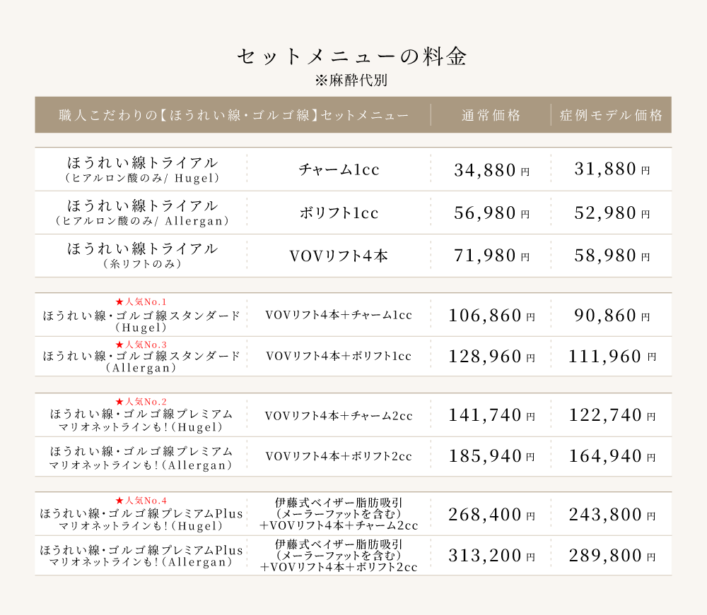 料金表