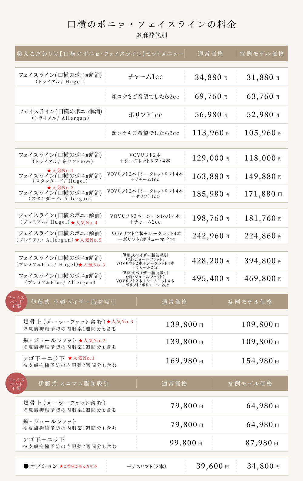 料金表